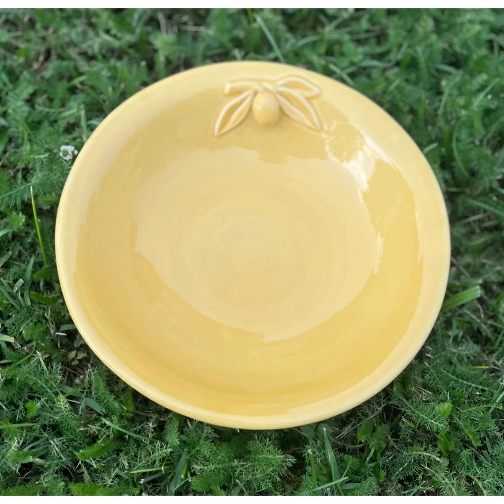 Williams Sonoma Olive Serving Bowl Pasta Salad Fruit Dish Yellow 9‎ 1/2inch
